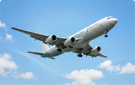 Aircraft in flight against a clear sky